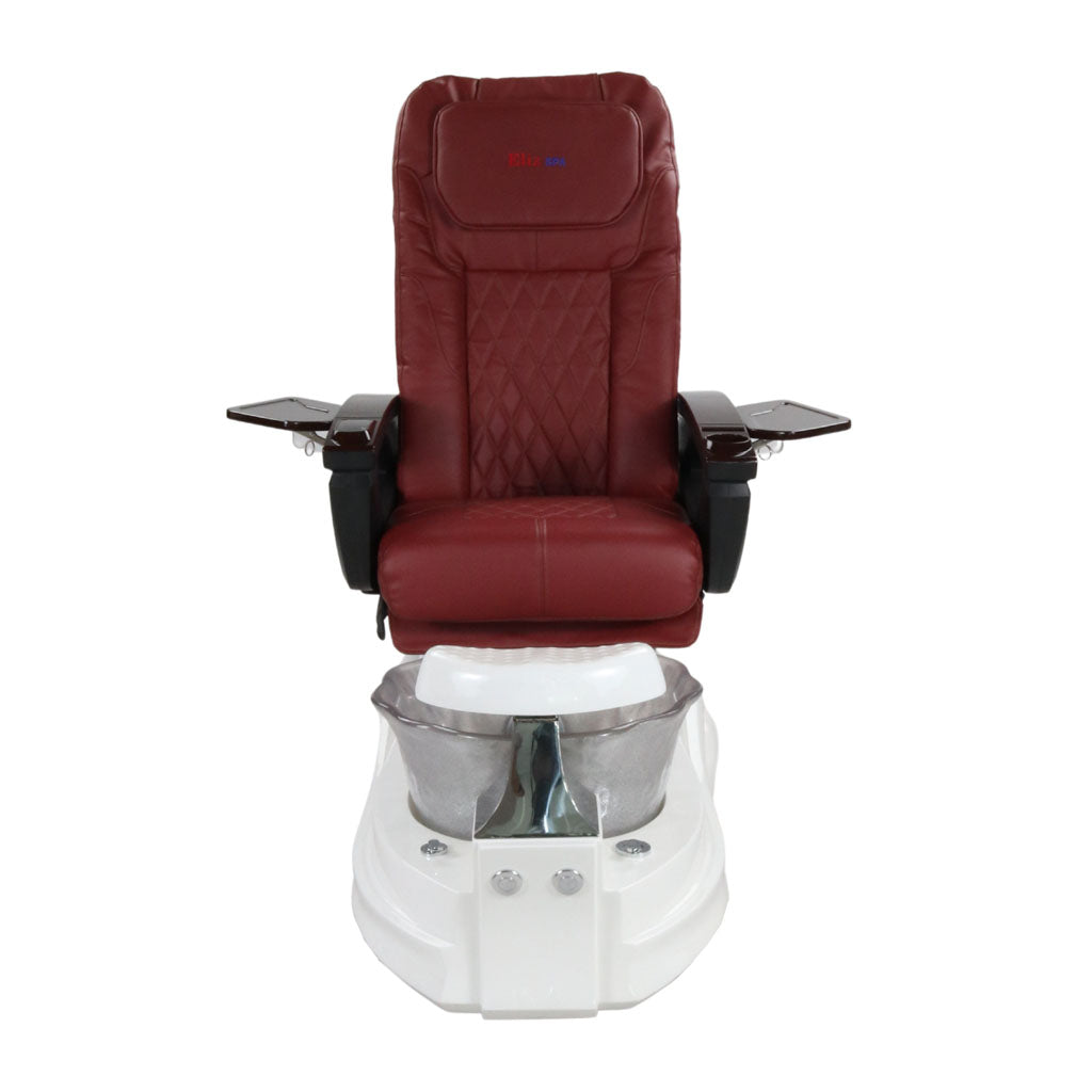 Pedicure Spa Chair - Frost #2 Wood | Burgundy | White Pedicure Chair