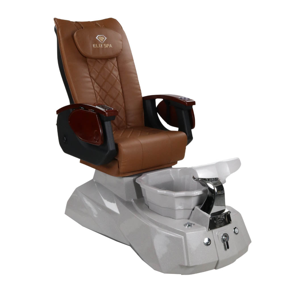 Pedicure Spa Chair - Luna Wood | Cappuccino | Grey Pedicure Chair