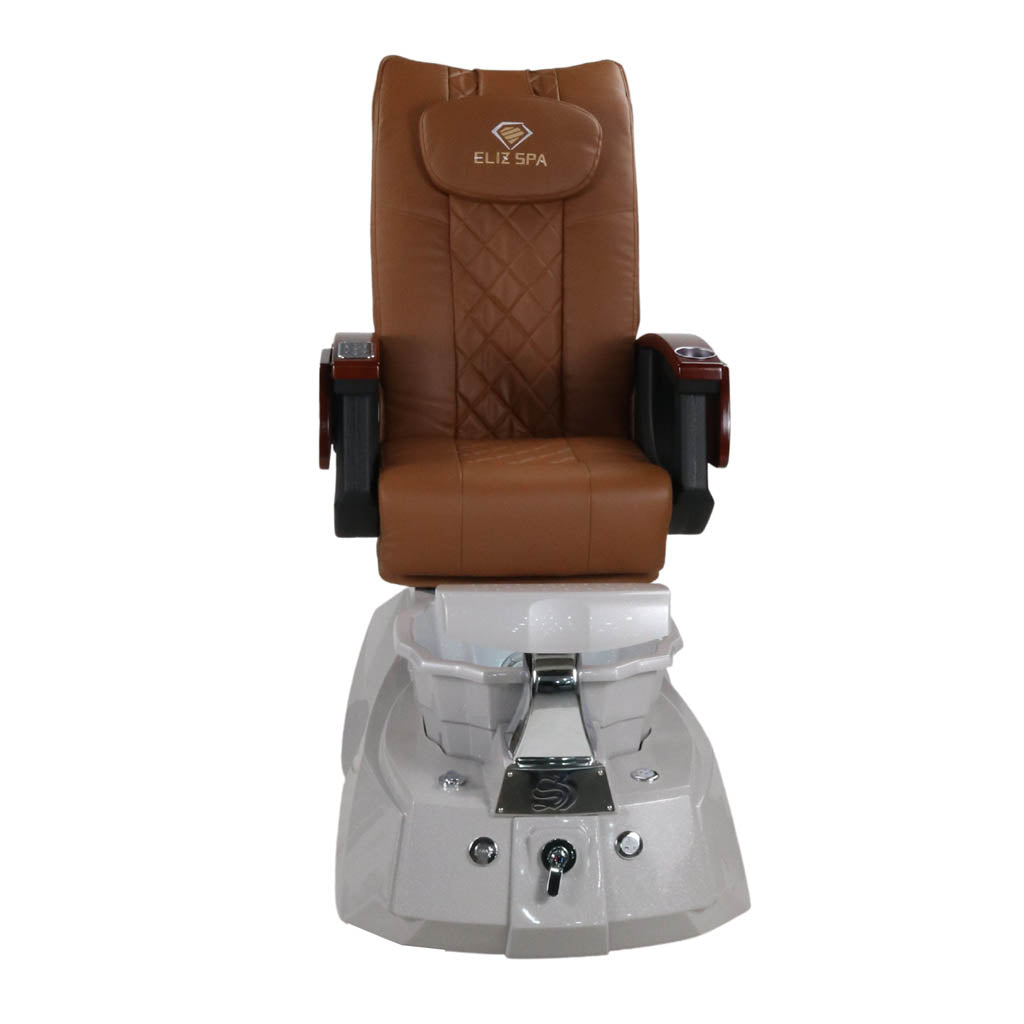 Pedicure Spa Chair - Luna Wood | Cappuccino | Grey Pedicure Chair
