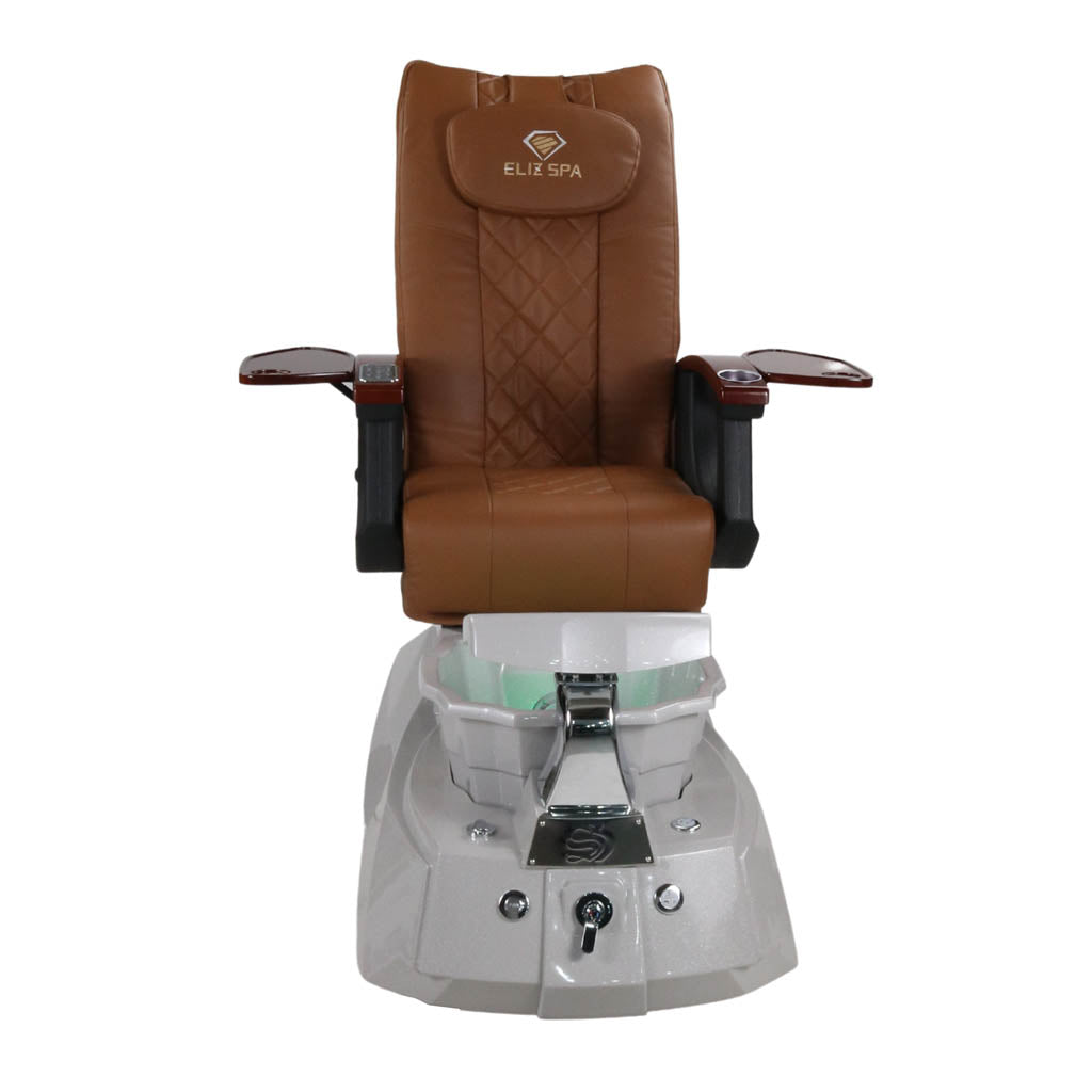 Pedicure Spa Chair - Luna Wood | Cappuccino | Grey Pedicure Chair