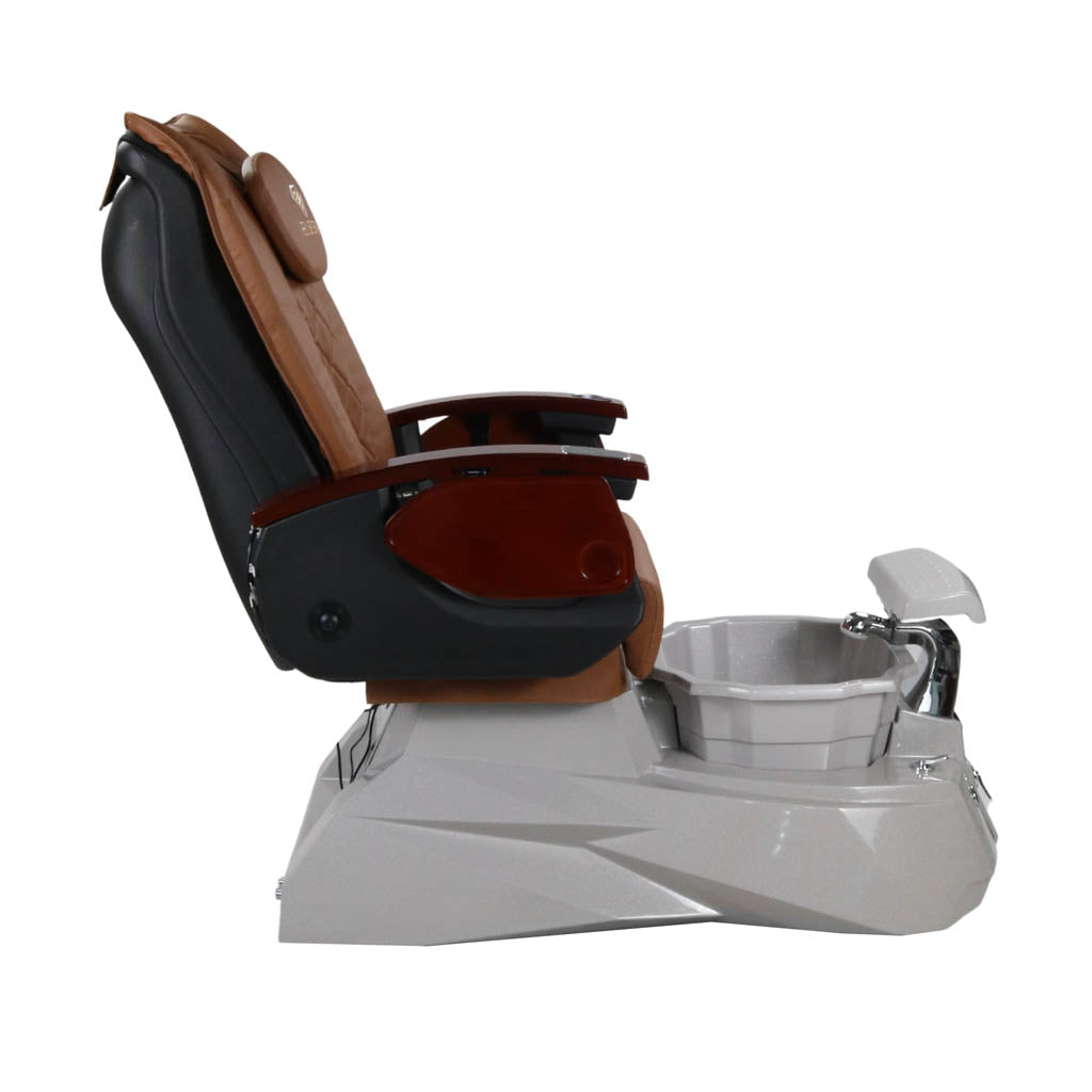 Pedicure Spa Chair - Luna Wood | Cappuccino | Grey Pedicure Chair