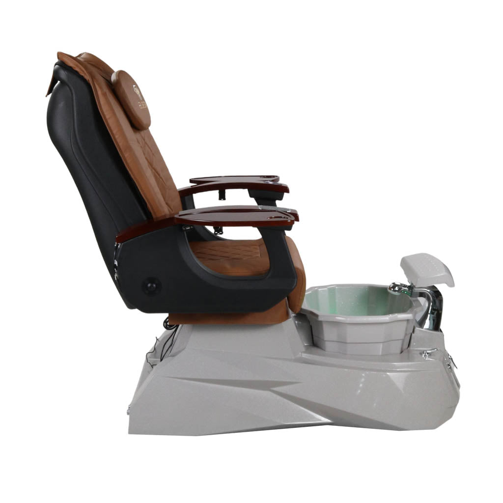 Pedicure Spa Chair - Luna Wood | Cappuccino | Grey Pedicure Chair