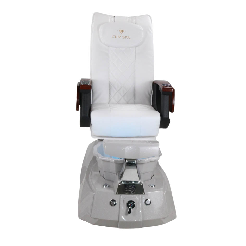 Pedicure Spa Chair - Luna Wood | White | Grey Pedicure Chair