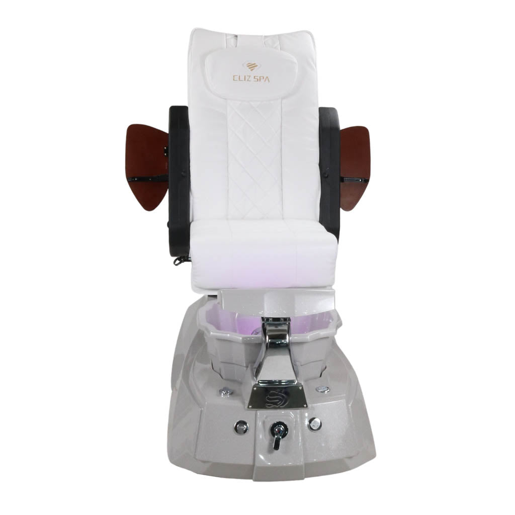 Pedicure Spa Chair - Luna Wood | White | Grey Pedicure Chair