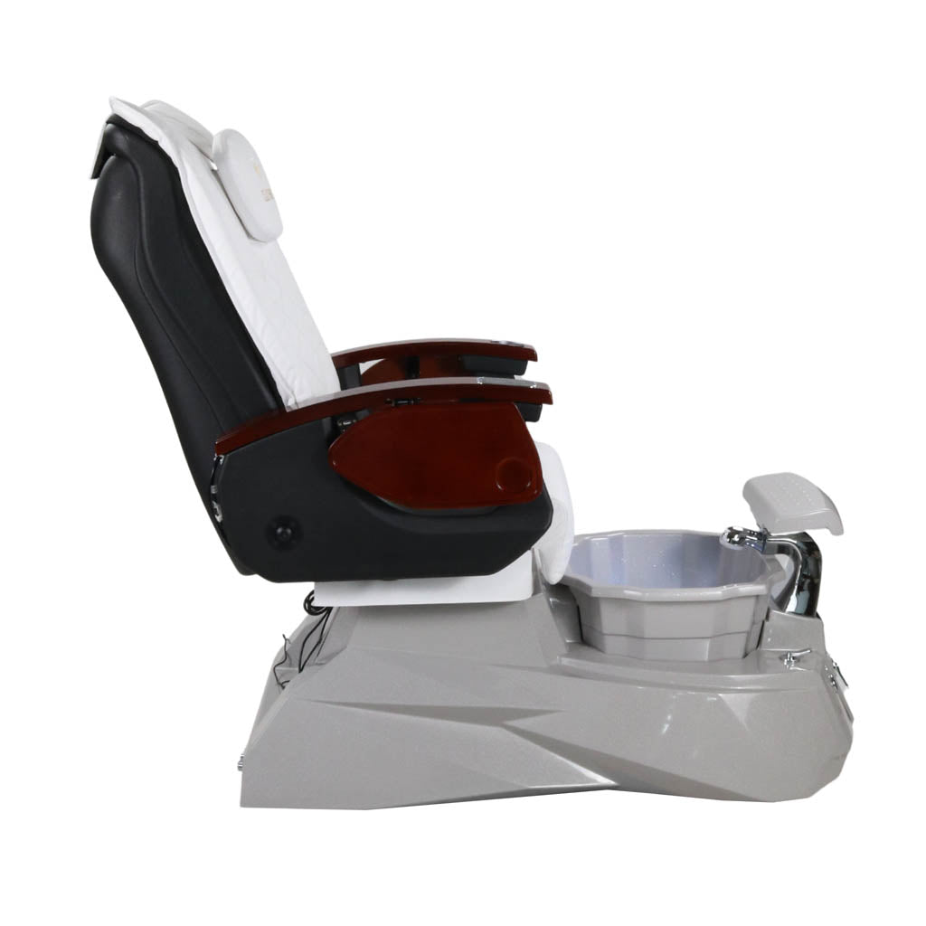 Pedicure Spa Chair - Luna Wood | White | Grey Pedicure Chair