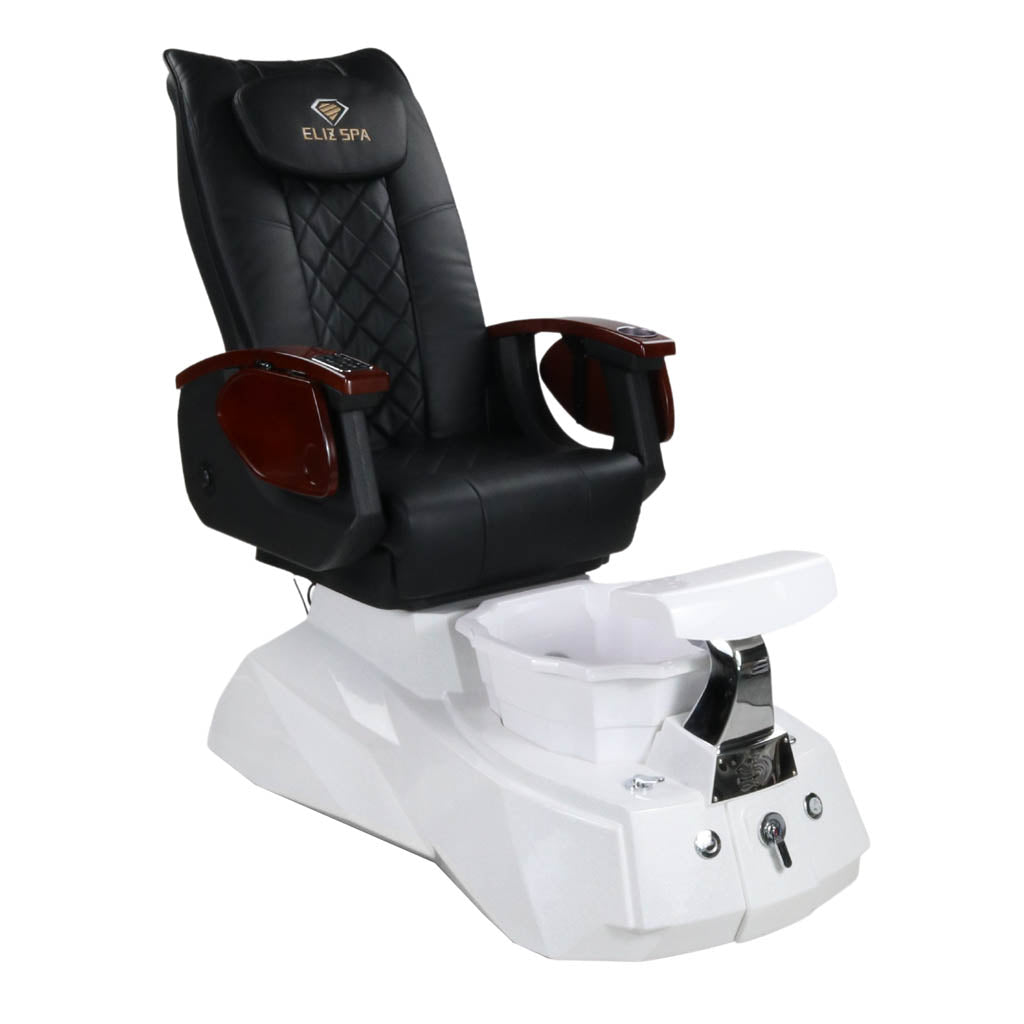 Pedicure Spa Chair - Luna Wood | Black | White Pedicure Chair