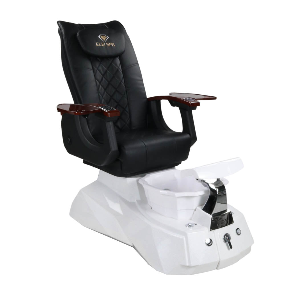 Pedicure Spa Chair - Luna Wood | Black | White Pedicure Chair
