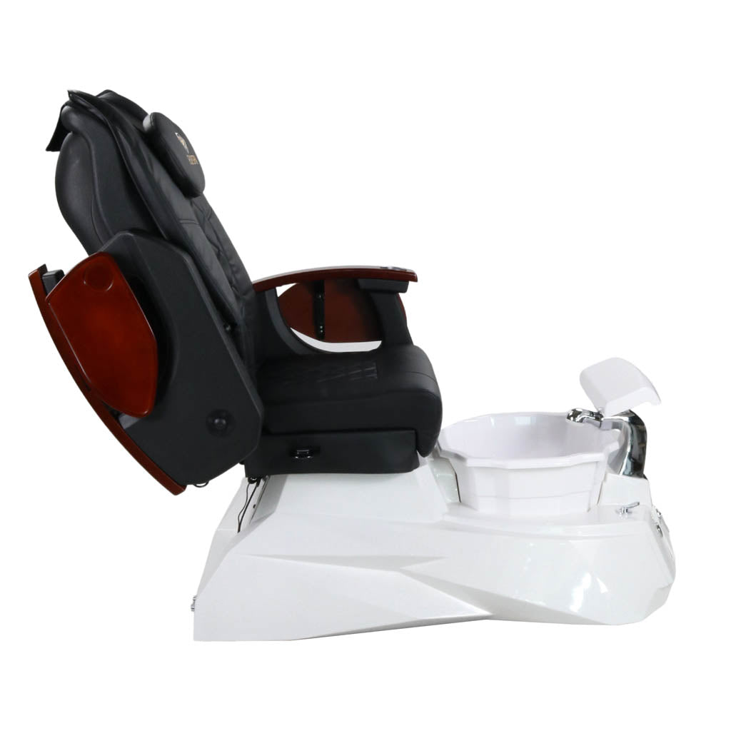 Pedicure Spa Chair - Luna Wood | Black | White Pedicure Chair