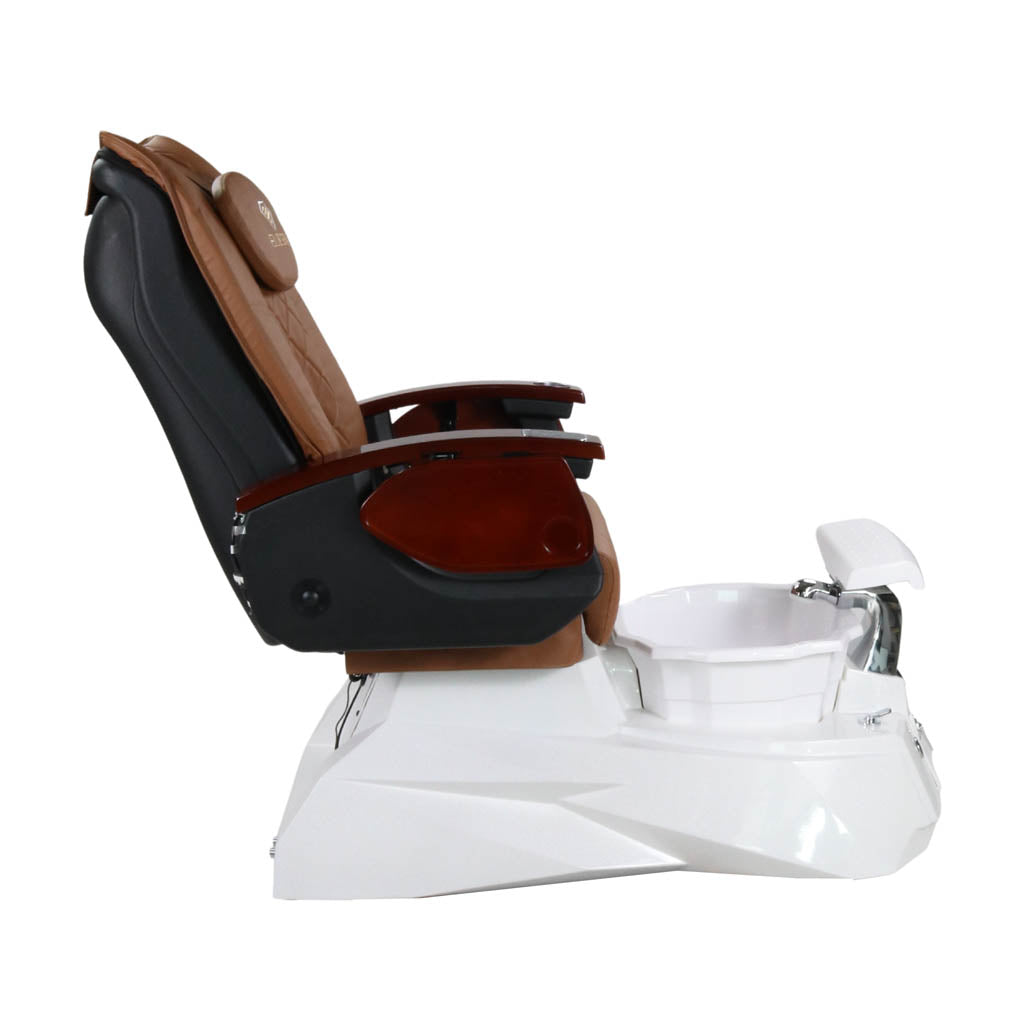 Pedicure Spa Chair - Luna Wood | Cappuccino | White Pedicure Chair