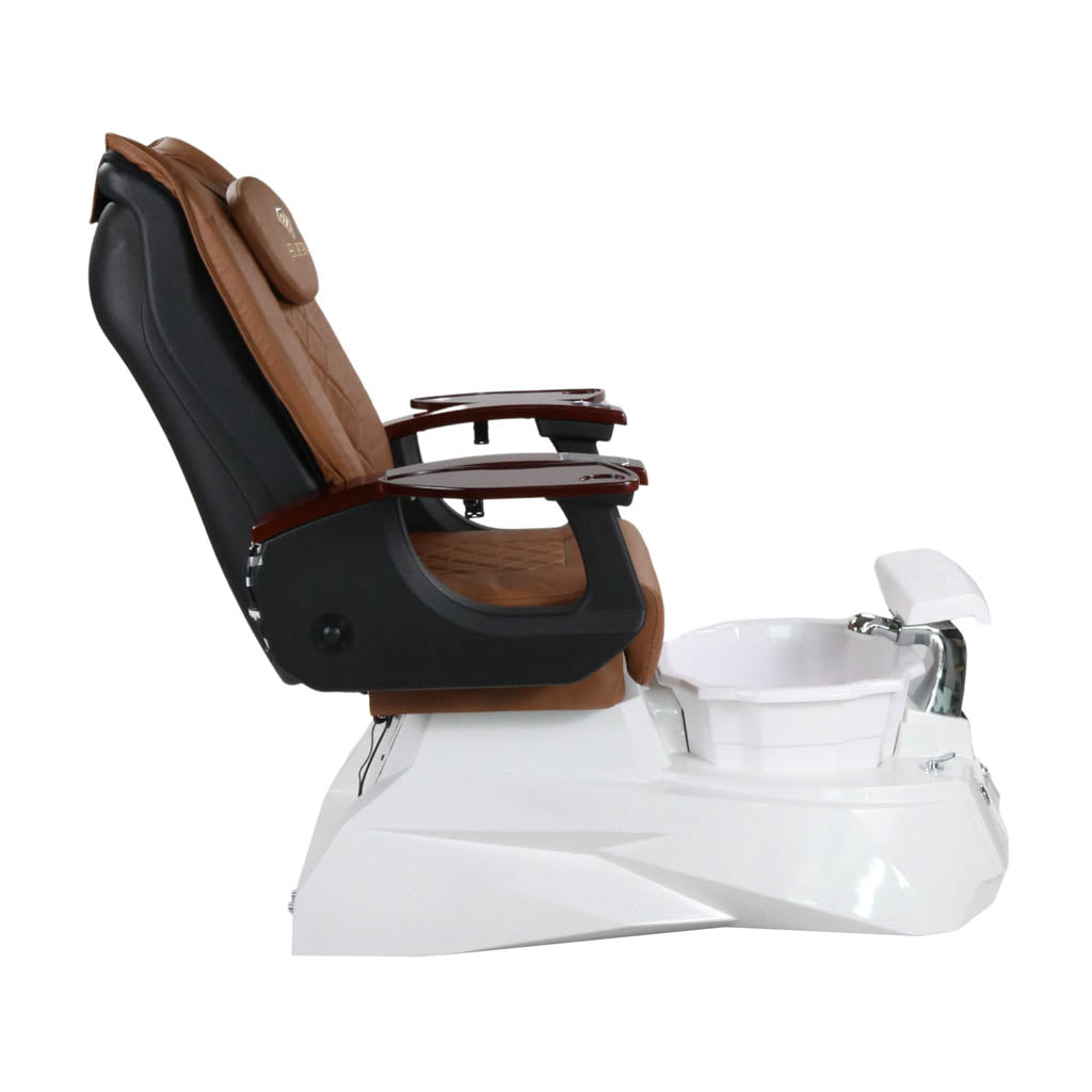 Pedicure Spa Chair - Luna Wood | Cappuccino | White Pedicure Chair