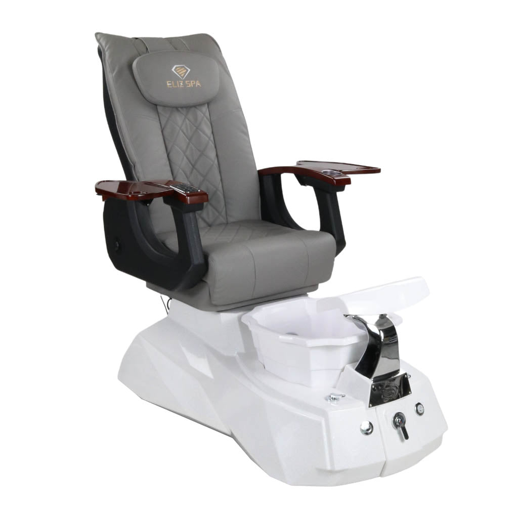 Pedicure Spa Chair - Luna Wood | Grey | White Pedicure Chair