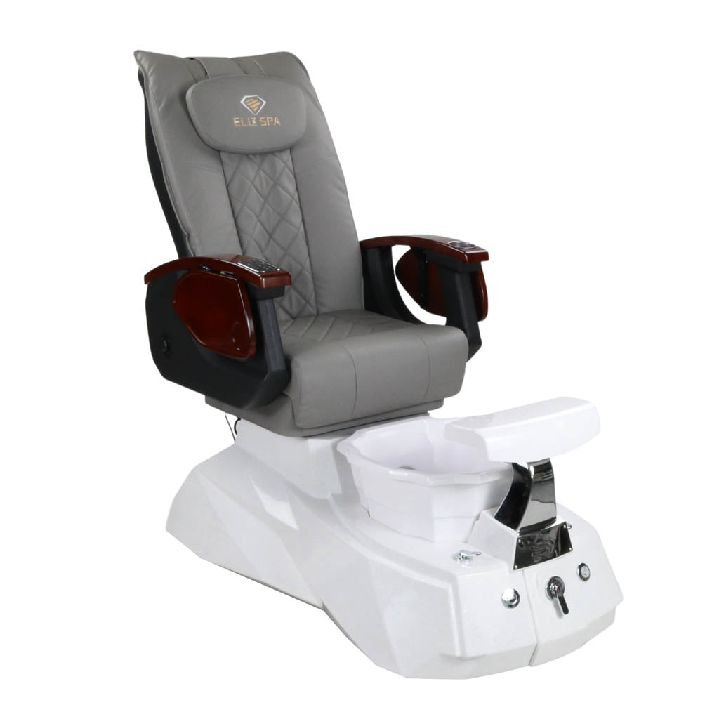 Pedicure Spa Chair - Luna Wood | Grey | White Pedicure Chair
