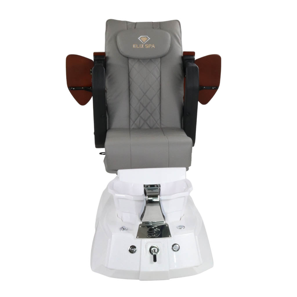 Pedicure Spa Chair - Luna Wood | Grey | White Pedicure Chair