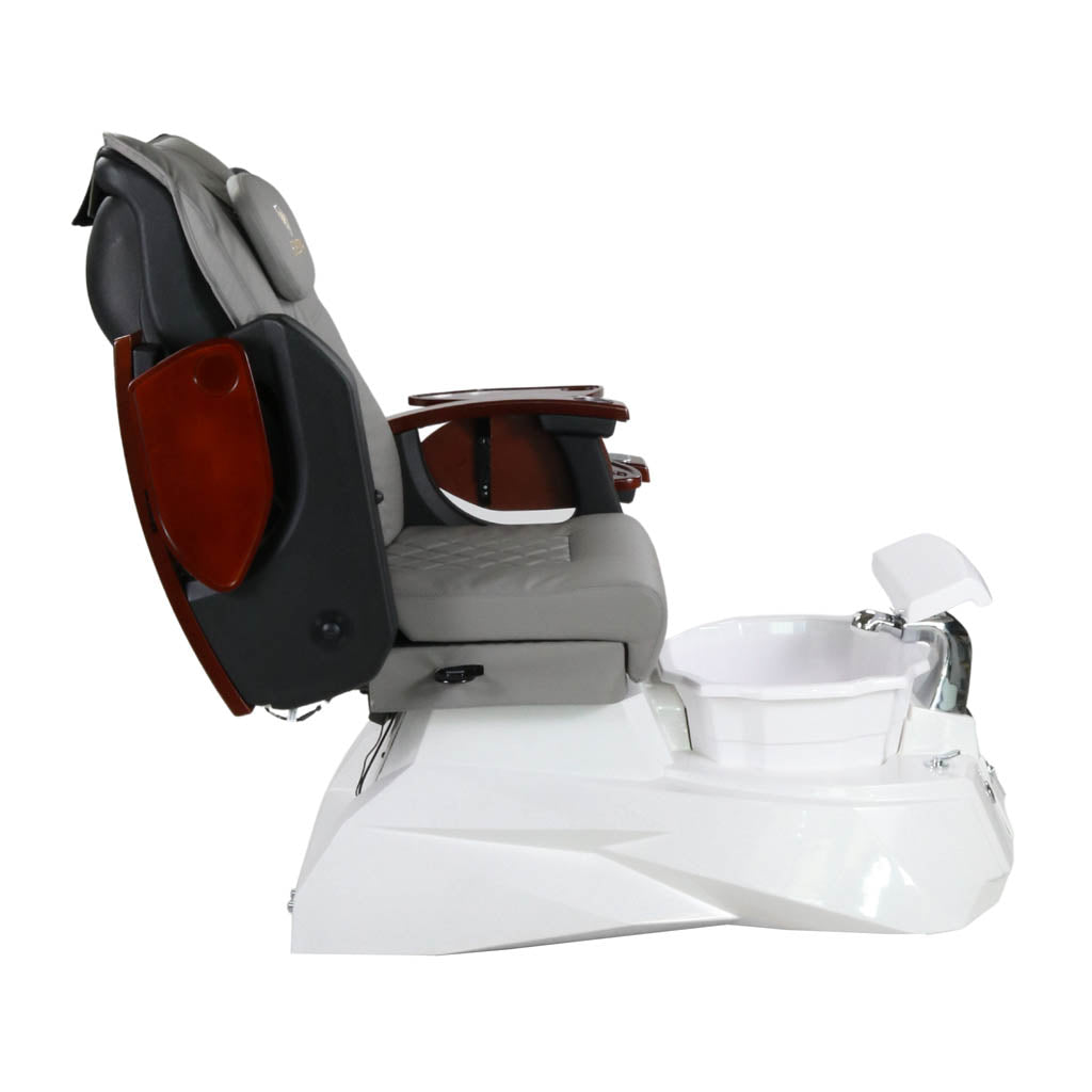 Pedicure Spa Chair - Luna Wood | Grey | White Pedicure Chair