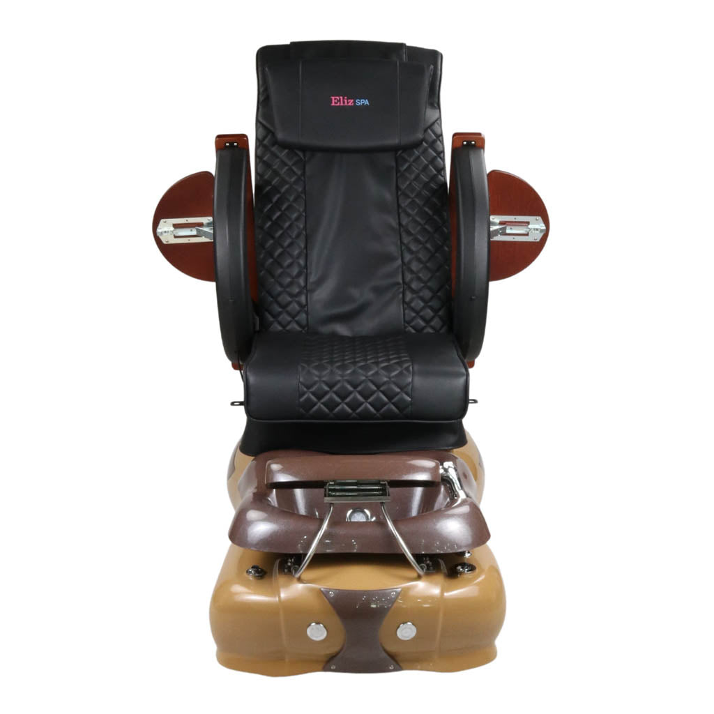 Pedicure Spa Chair - Mocha Wood | Black | Brown Pedicure Chair