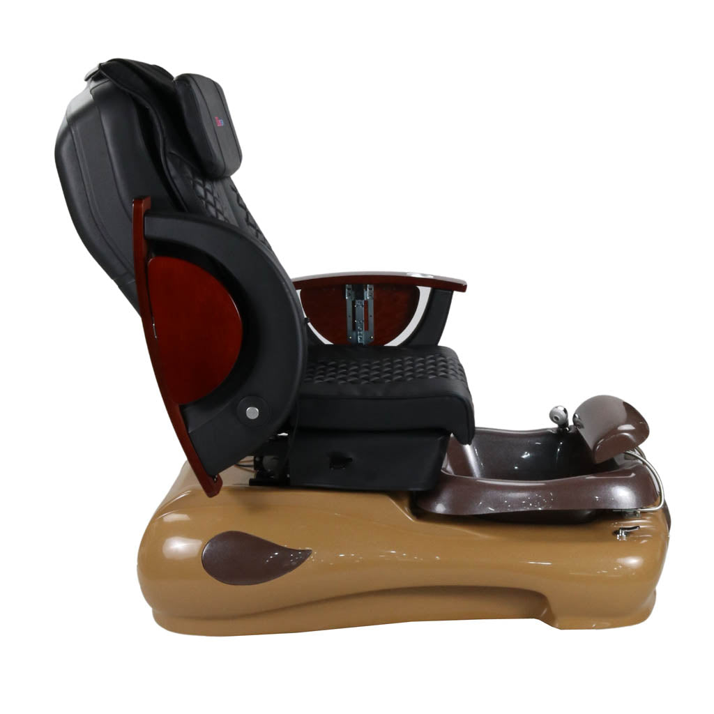 Pedicure Spa Chair - Mocha Wood | Black | Brown Pedicure Chair