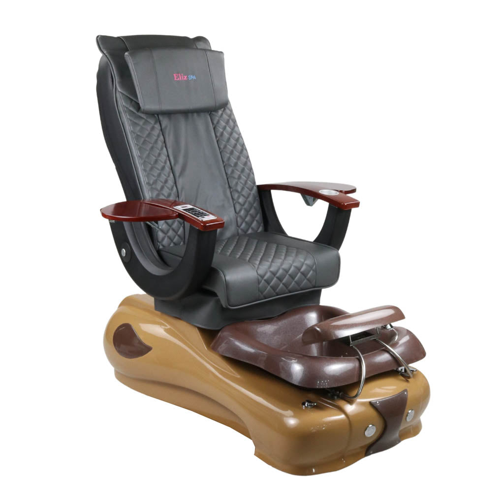 Pedicure Spa Chair - Mocha Wood | Grey | Brown Pedicure Chair