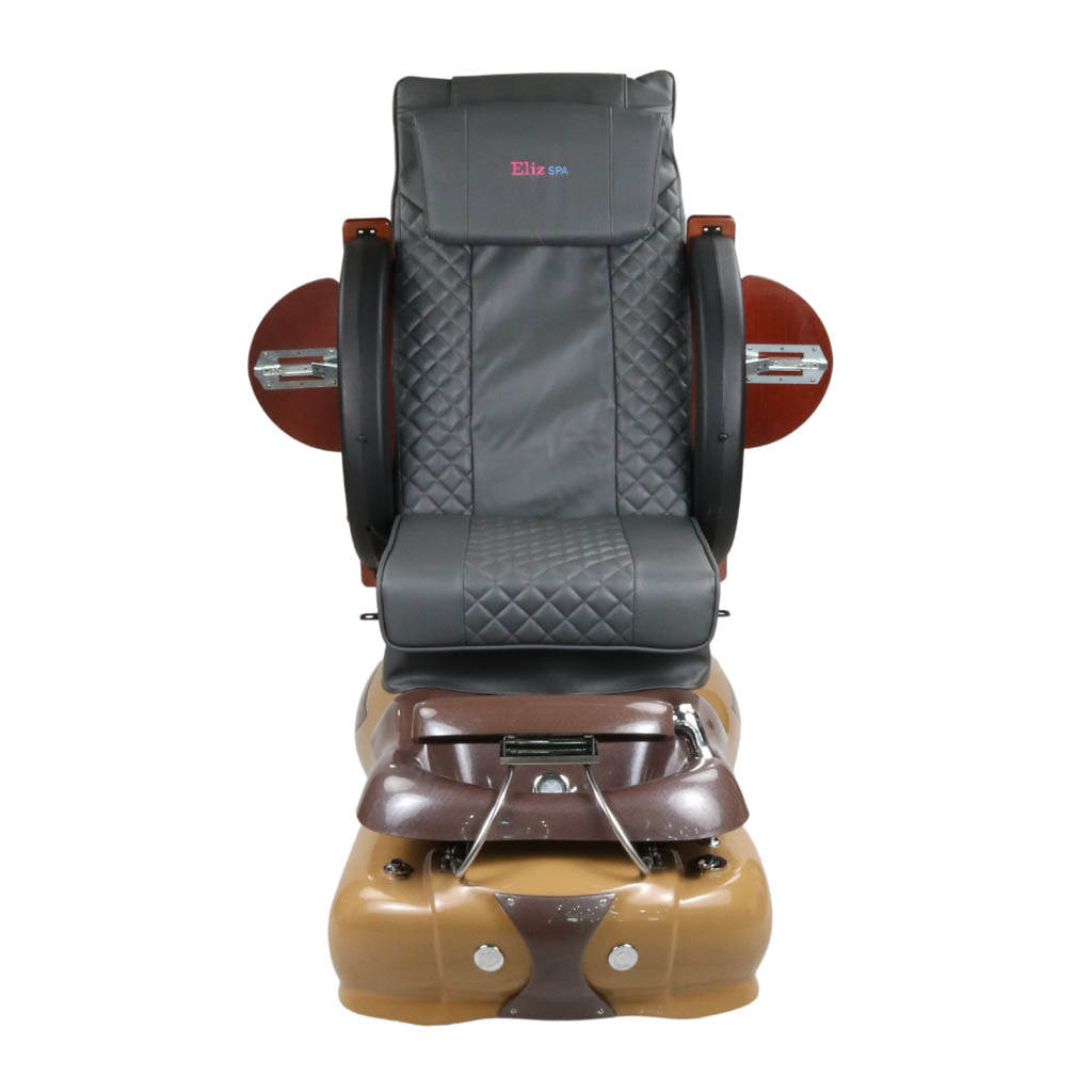 Pedicure Spa Chair - Mocha Wood | Grey | Brown Pedicure Chair