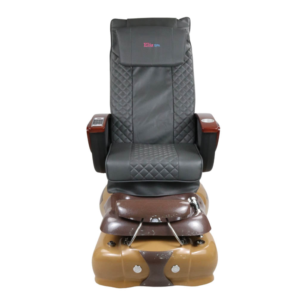Pedicure Spa Chair - Mocha Wood | Grey | Brown Pedicure Chair