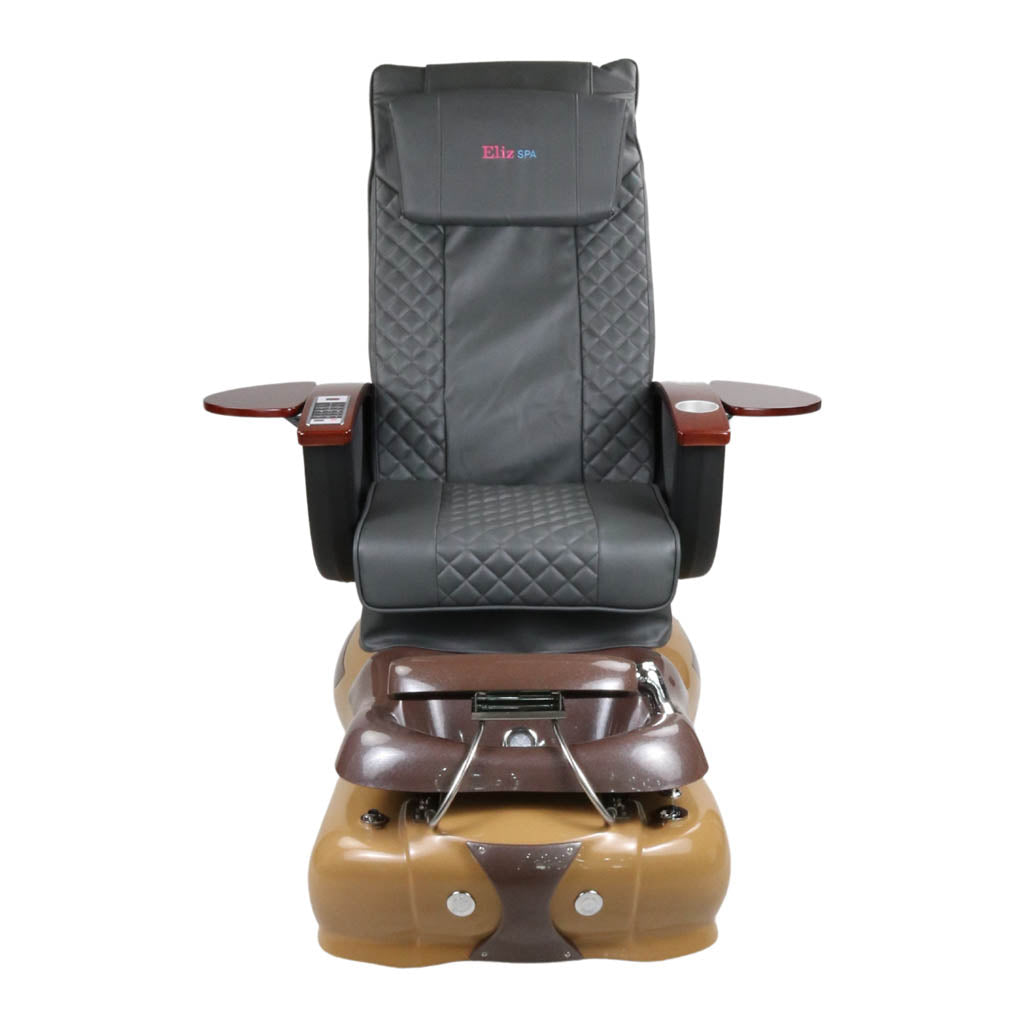 Pedicure Spa Chair - Mocha Wood | Grey | Brown Pedicure Chair