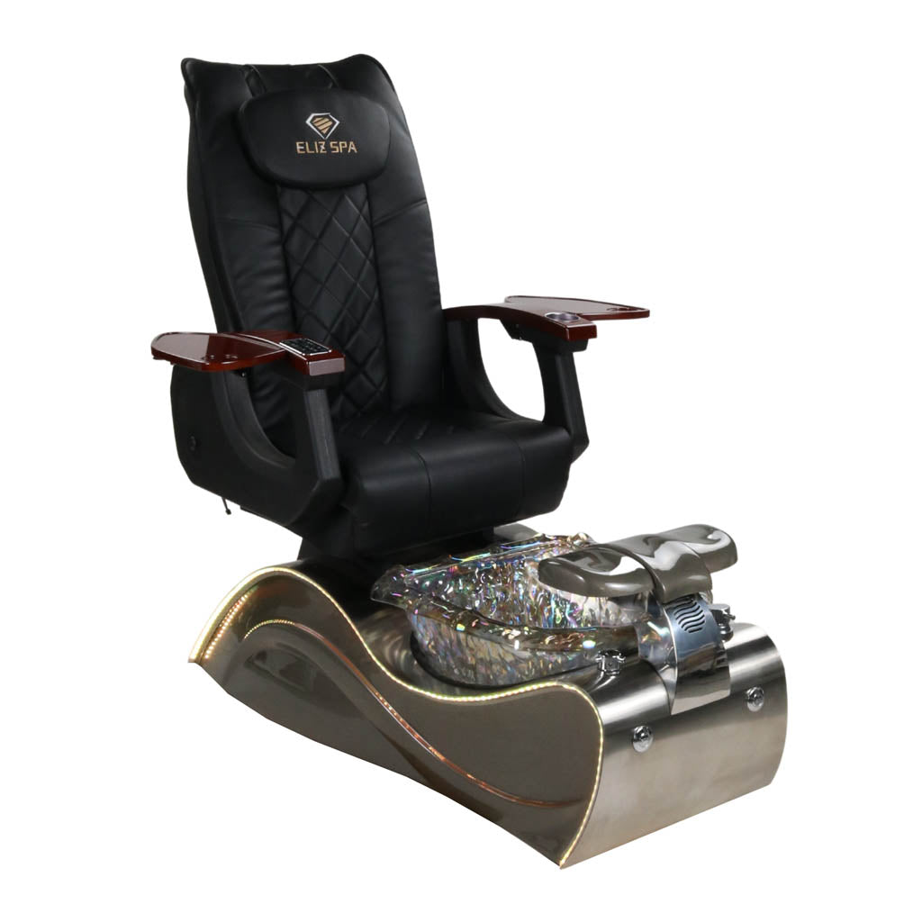 Pedicure Spa Chair - Nimbus Wood | Black | Silver Pedicure Chair