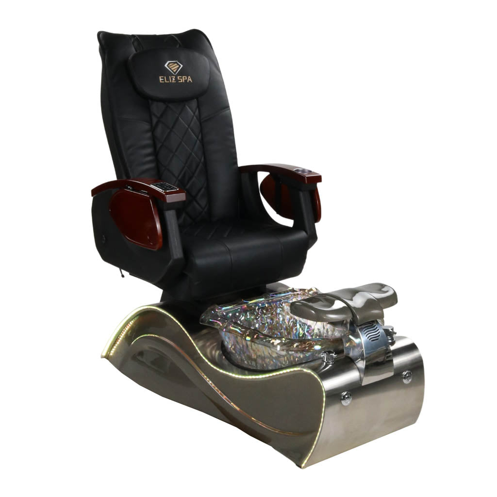 Pedicure Spa Chair - Nimbus Wood | Black | Silver Pedicure Chair