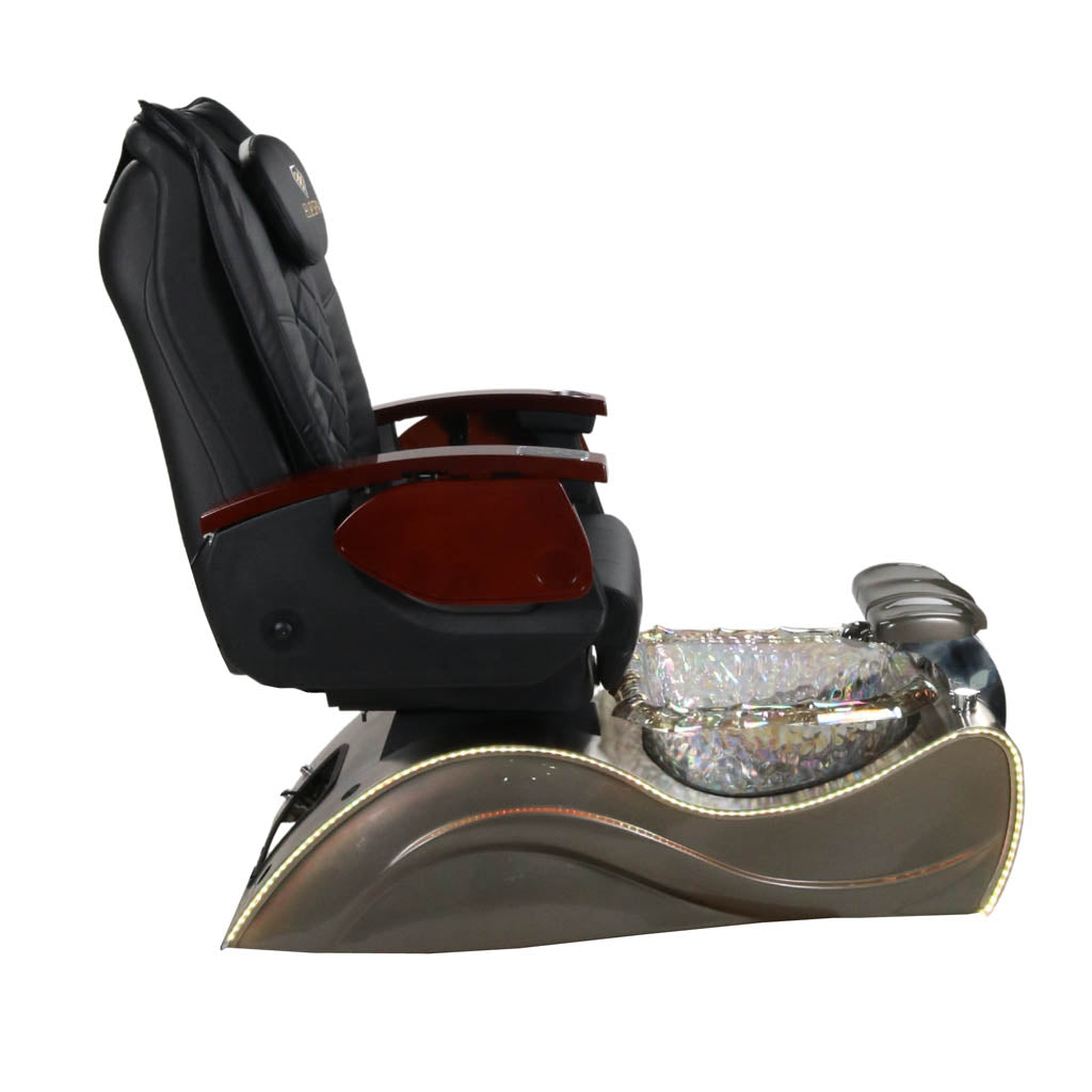 Pedicure Spa Chair - Nimbus Wood | Black | Silver Pedicure Chair