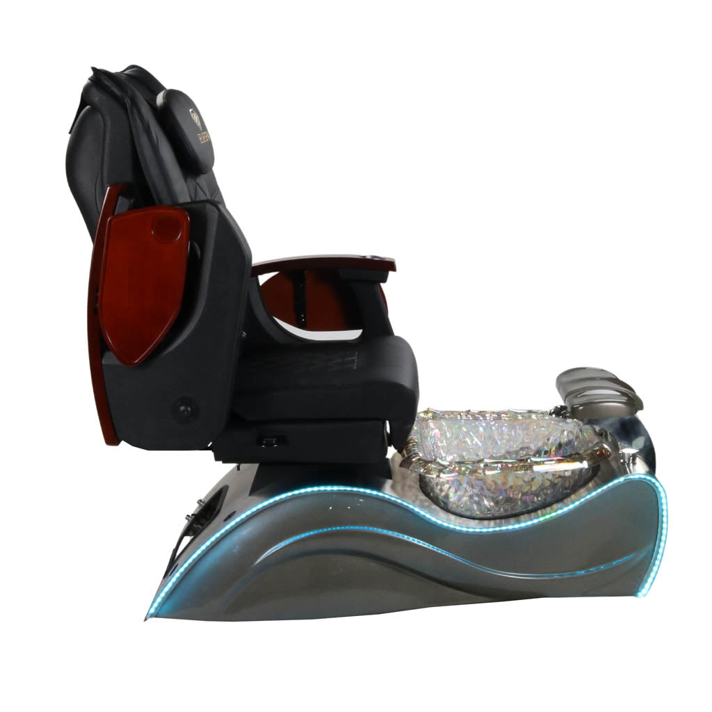 Pedicure Spa Chair - Nimbus Wood | Black | Silver Pedicure Chair