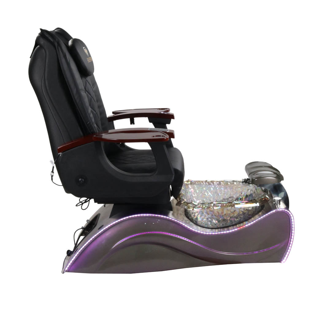 Pedicure Spa Chair - Nimbus Wood | Black | Silver Pedicure Chair