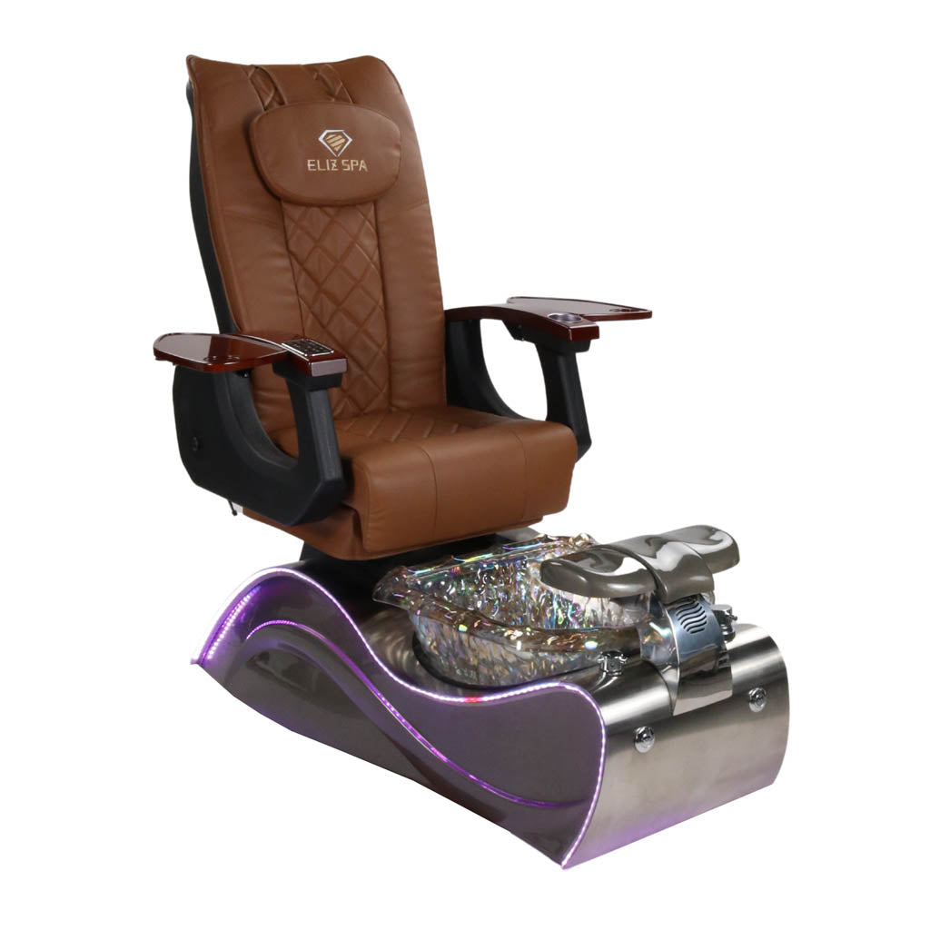 Pedicure Spa Chair - Nimbus Wood | Cappuccino | Silver Pedicure Chair