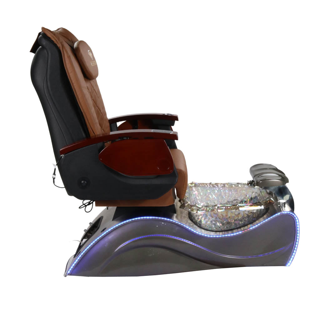 Pedicure Spa Chair - Nimbus Wood | Cappuccino | Silver Pedicure Chair