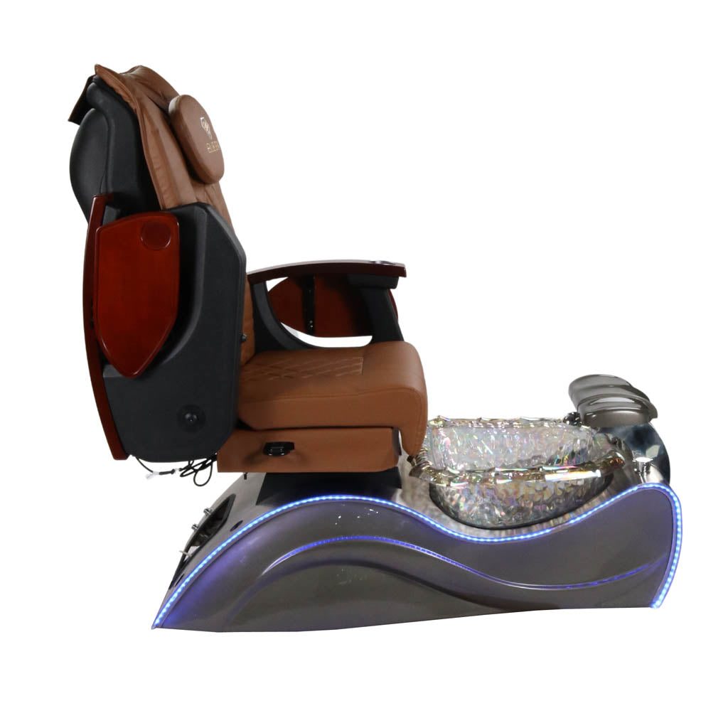 Pedicure Spa Chair - Nimbus Wood | Cappuccino | Silver Pedicure Chair