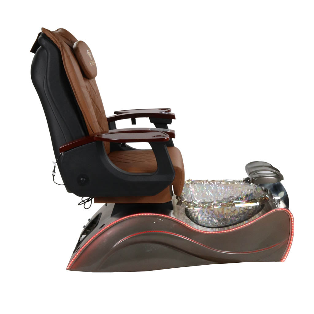 Pedicure Spa Chair - Nimbus Wood | Cappuccino | Silver Pedicure Chair
