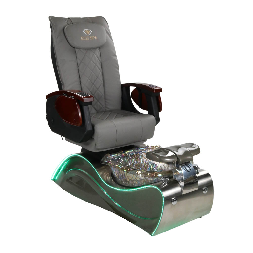 Pedicure Spa Chair - Nimbus Wood | Grey | Silver Pedicure Chair