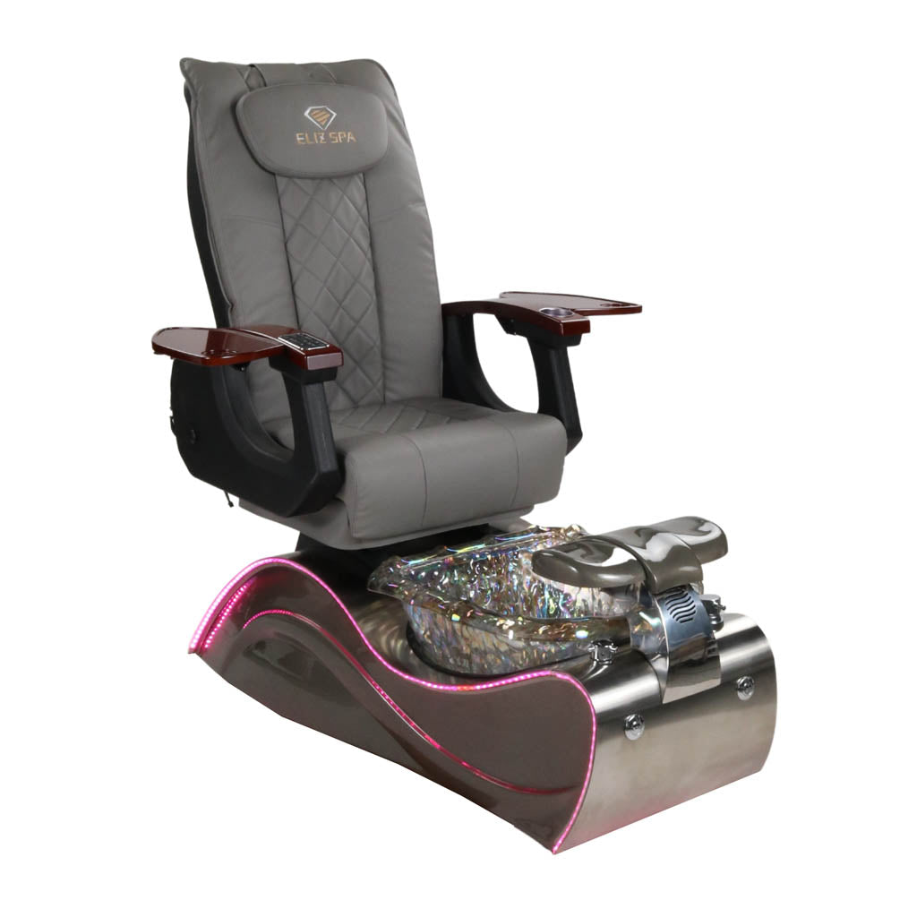 Pedicure Spa Chair - Nimbus Wood | Grey | Silver Pedicure Chair