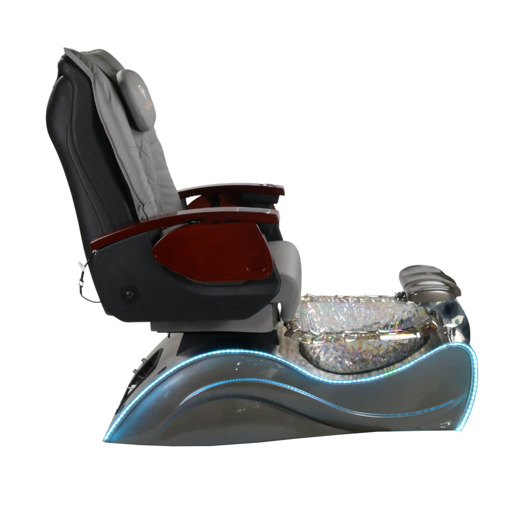 Pedicure Spa Chair - Nimbus Wood | Grey | Silver Pedicure Chair