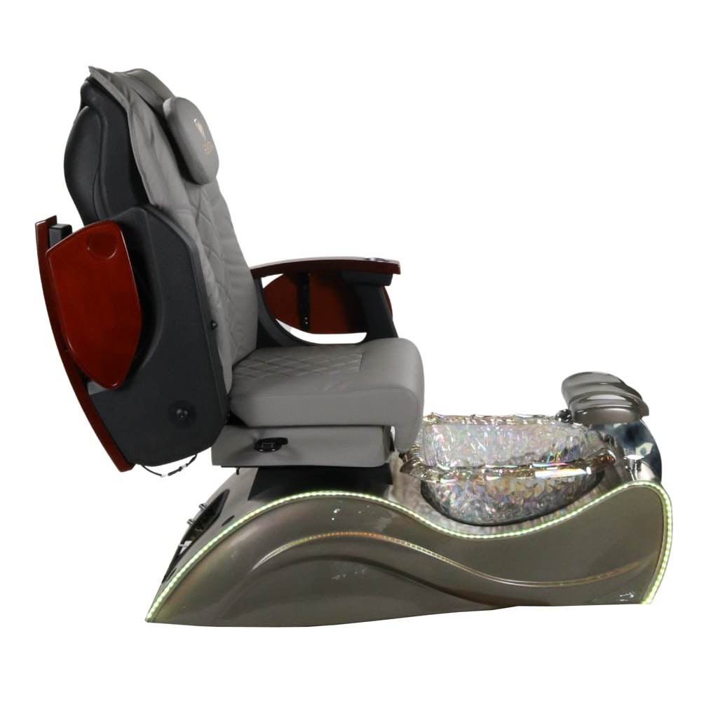 Pedicure Spa Chair - Nimbus Wood | Grey | Silver Pedicure Chair