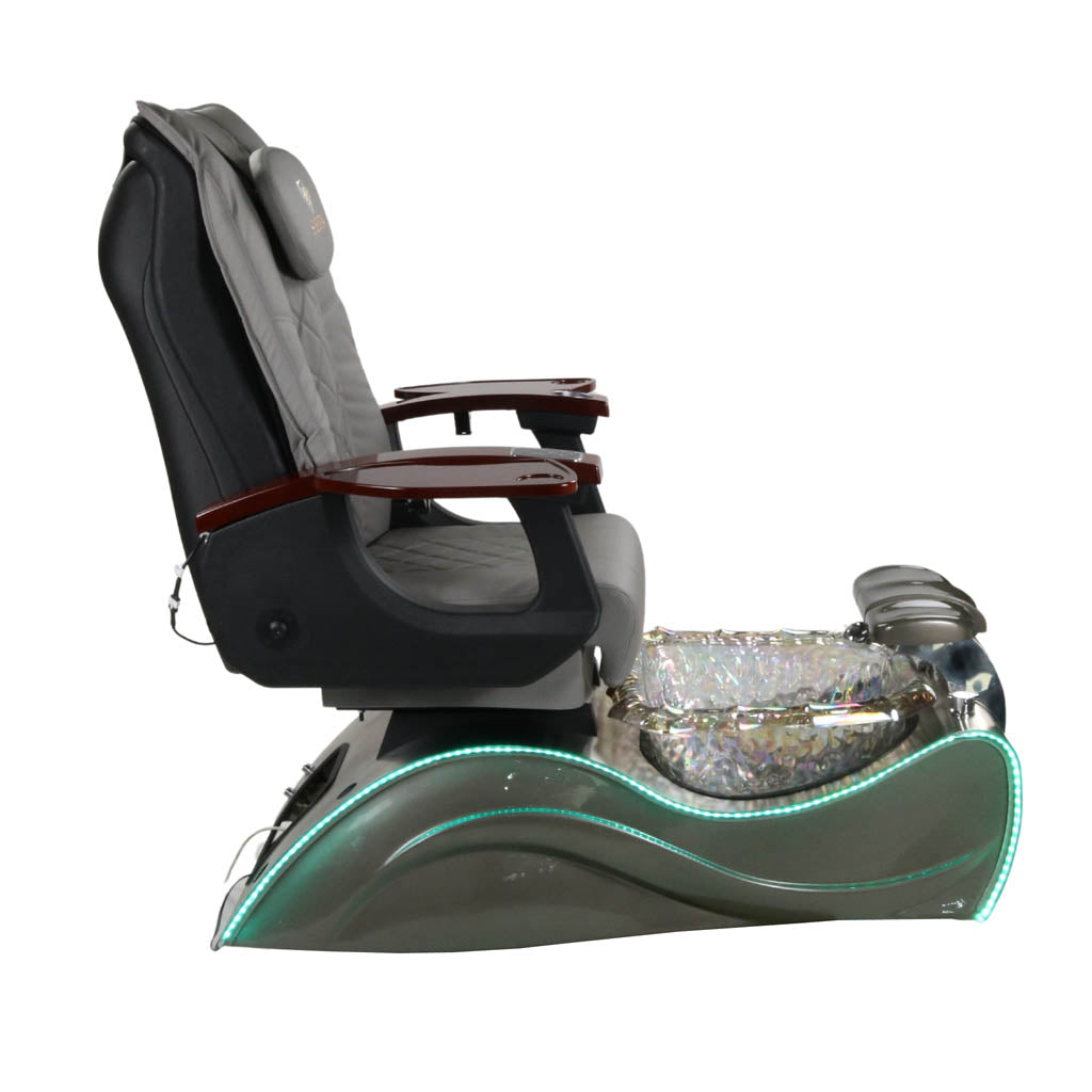 Pedicure Spa Chair - Nimbus Wood | Grey | Silver Pedicure Chair