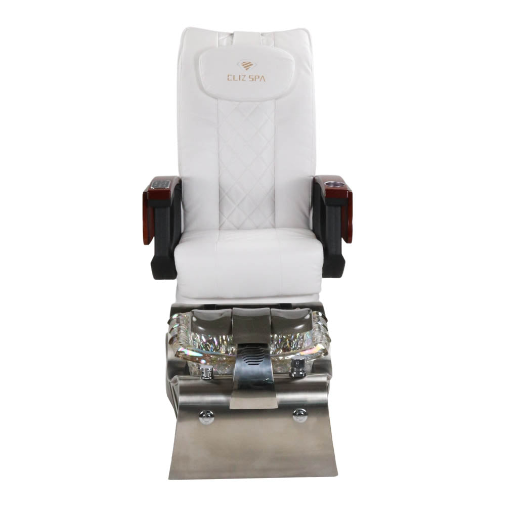 Pedicure Spa Chair - Nimbus Wood | White | Silver Pedicure Chair