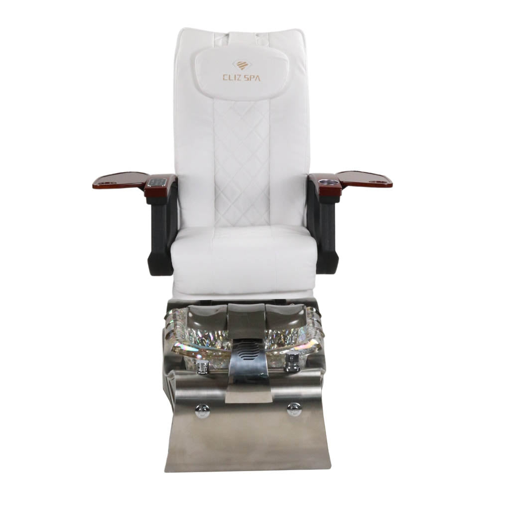 Pedicure Spa Chair - Nimbus Wood | White | Silver Pedicure Chair