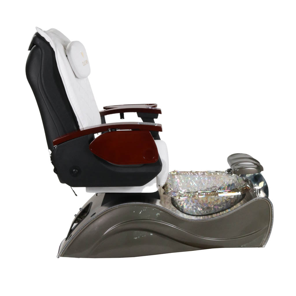 Pedicure Spa Chair - Nimbus Wood | White | Silver Pedicure Chair