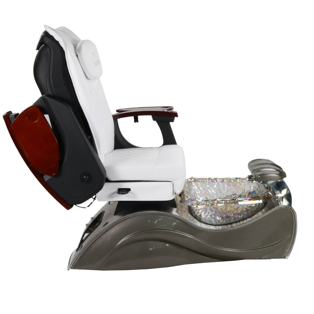 Pedicure Spa Chair - Nimbus Wood | White | Silver Pedicure Chair