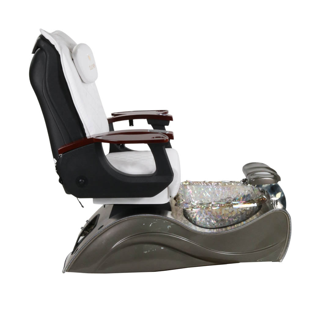 Pedicure Spa Chair - Nimbus Wood | White | Silver Pedicure Chair