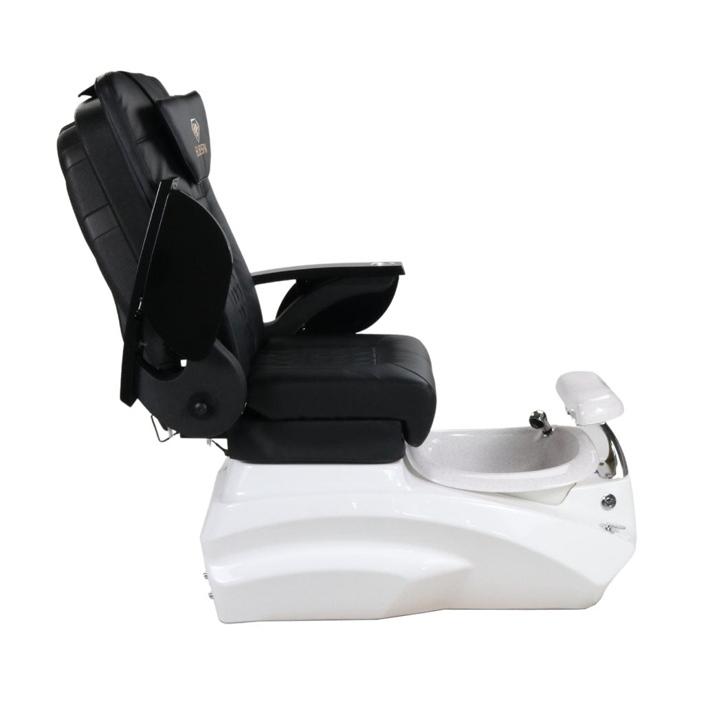 Pedicure Spa Chair - Zeta Black | Black | White Pedicure Chair