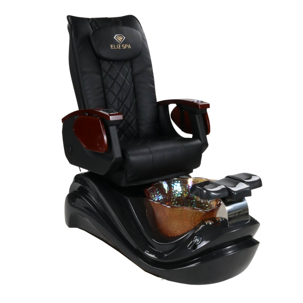 Pedicure Spa Chair - Phoenix Wood | Black | Black Pedicure Chair