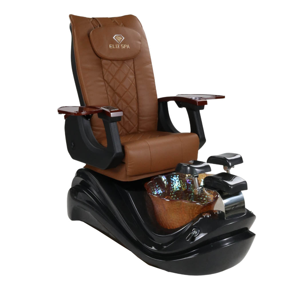 Pedicure Spa Chair - Phoenix Wood | Cappuccino | Black Pedicure Chair