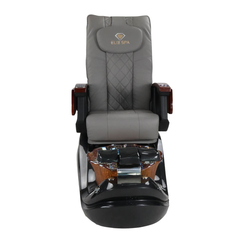 Pedicure Spa Chair - Phoenix Wood | Grey | Black Pedicure Chair