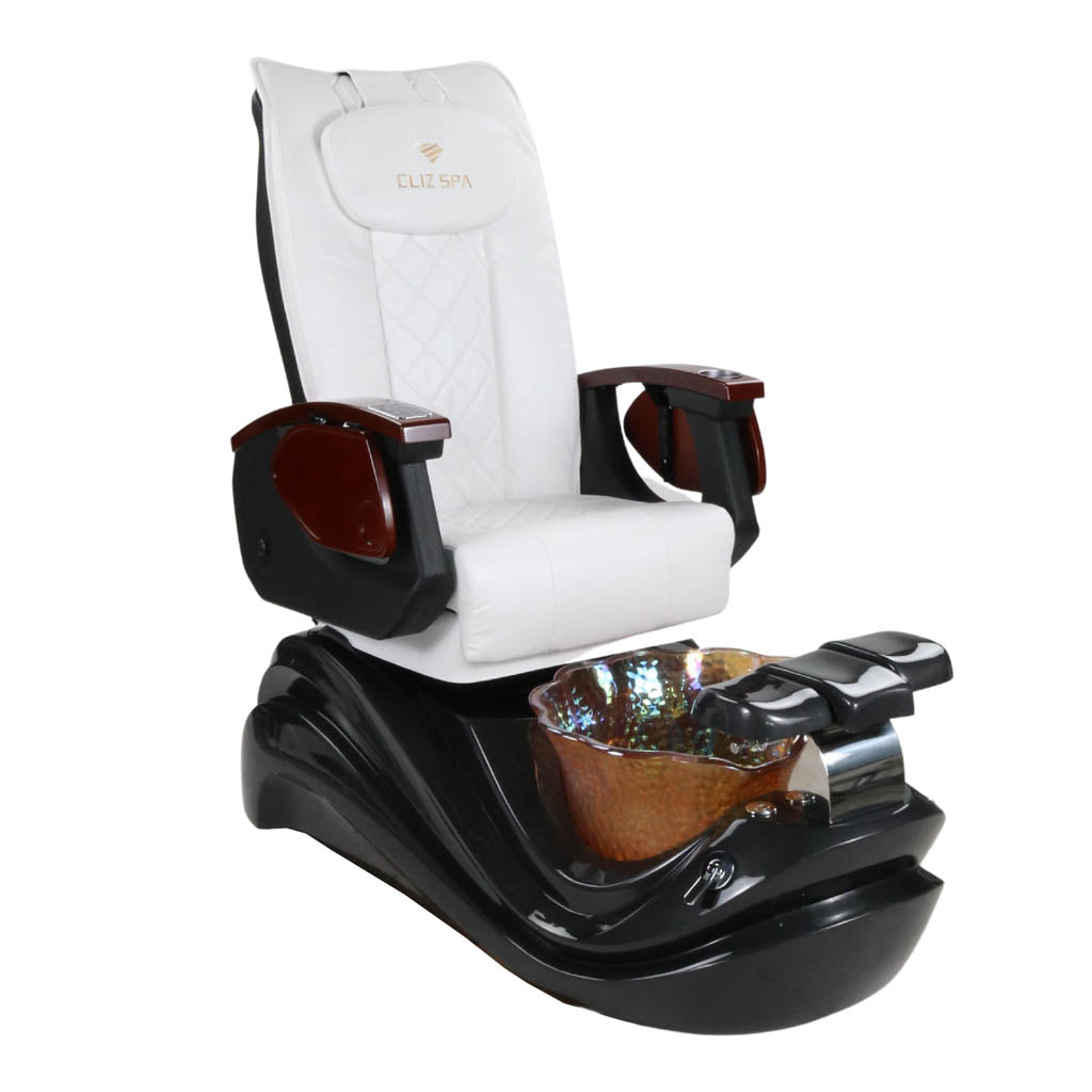 Pedicure Spa Chair - Phoenix Wood | White | Black Pedicure Chair