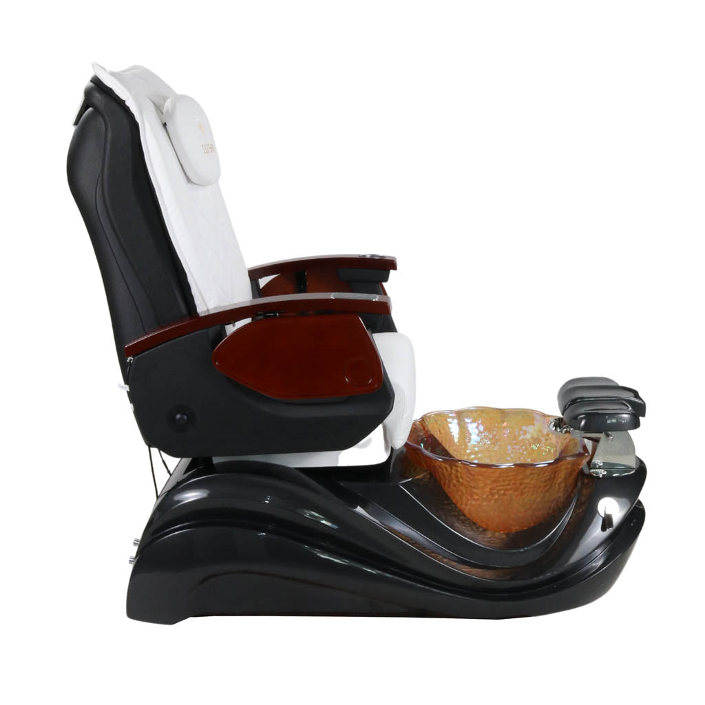 Pedicure Spa Chair - Phoenix Wood | White | Black Pedicure Chair