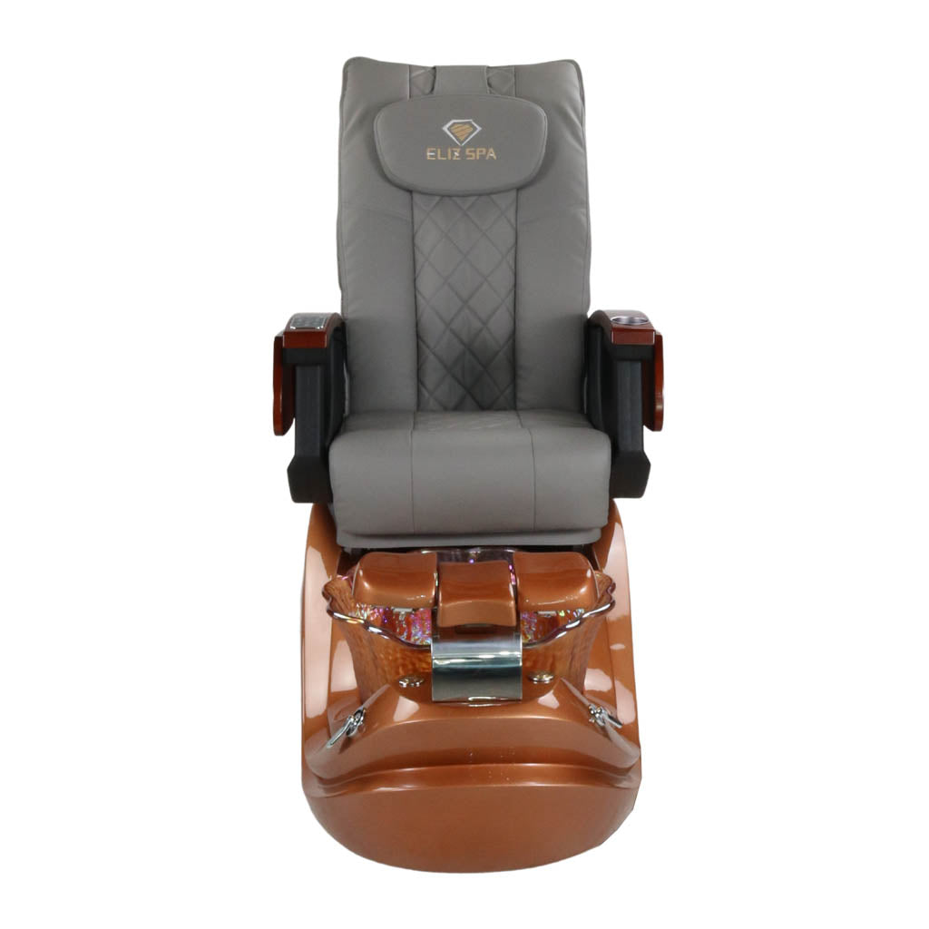 Pedicure Spa Chair - Phoenix Wood | Grey | Gold Pedicure Chair